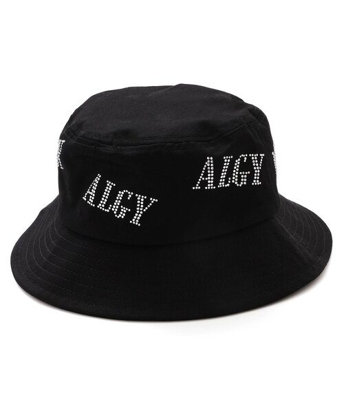 STONE  ロゴ付き　バケットハット algy 帽子 ハット ラインストーンロゴバケットハット キッズ
