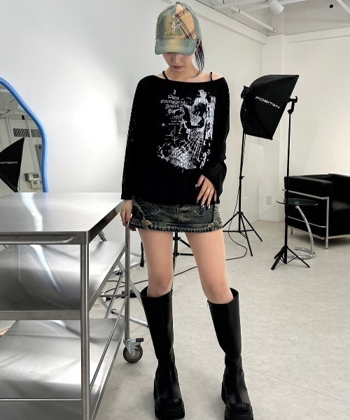 as\"on トップス シースルーT シズニルック 韓国 XU（エックスユー）の「ストリートファッション XU エックスユー