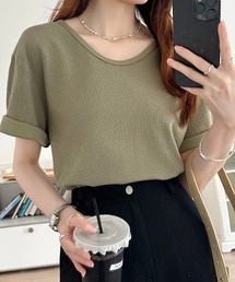 【2タイプ×カラー展開あり】 ワッフルTシャツ 半袖 Tシャツ カットソー 夏服