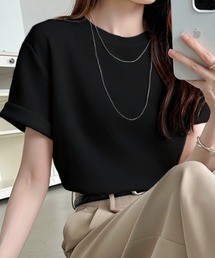 【2タイプ×カラー展開あり】 ワッフルTシャツ 半袖 Tシャツ カットソー 夏服