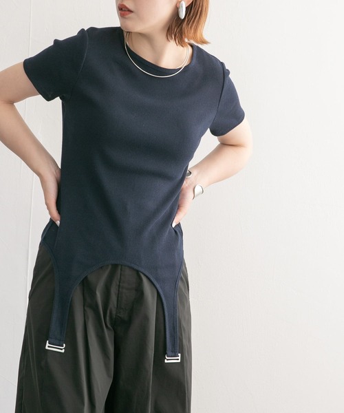 KBF(ケイビーエフ)の「ガーターベルトTEE(Tシャツ/カットソー・レディース・ブルー/ネイビー/アイボリー・ONE)」の12枚目の写真
