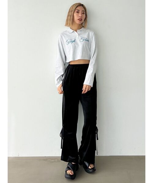 EMODA（エモダ）の「ラインリボンベロアパンツ（その他パンツ・レディース・グレー/ブラック・FREE）」の12枚目の写真