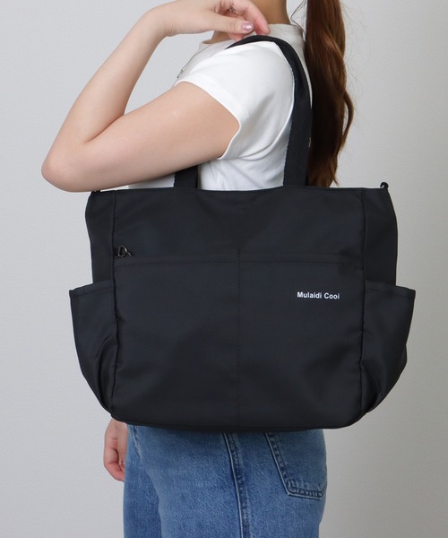 Lace Ladies(レースレディース)の「ソリッドカラー 多ポケット 2WAY ビッグ ショルダーバッグ(トートバッグ・レディース・ブラック/アイボリー/ベージュ・FREE)」の20枚目の写真