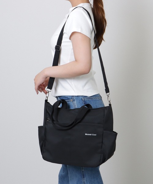 Lace Ladies(レースレディース)の「ソリッドカラー 多ポケット 2WAY ビッグ ショルダーバッグ(トートバッグ・レディース・ブラック/アイボリー/ベージュ・FREE)」の18枚目の写真