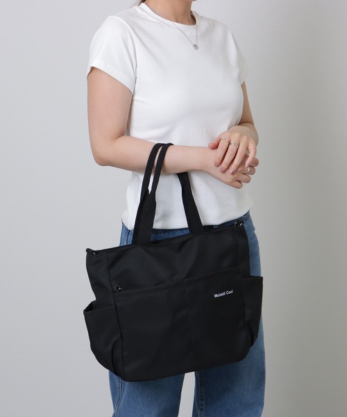 Lace Ladies(レースレディース)の「ソリッドカラー 多ポケット 2WAY ビッグ ショルダーバッグ(トートバッグ・レディース・ブラック/アイボリー/ベージュ・FREE)」の16枚目の写真