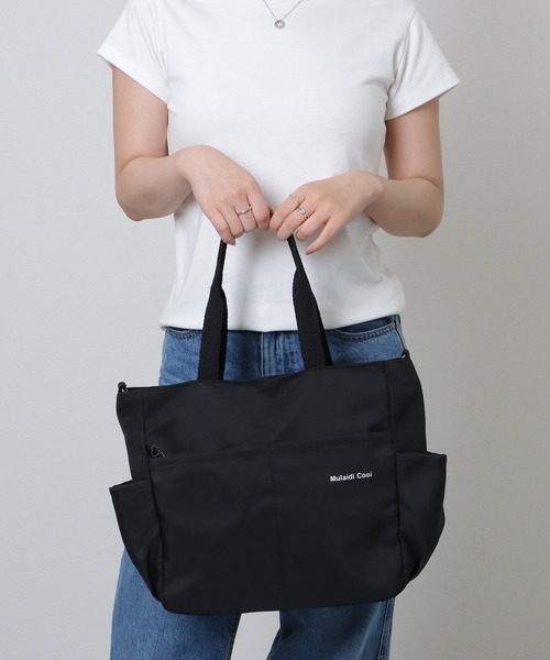 Lace Ladies(レースレディース)の「ソリッドカラー 多ポケット 2WAY ビッグ ショルダーバッグ(トートバッグ・レディース・ブラック/アイボリー/ベージュ・FREE)」の15枚目の写真