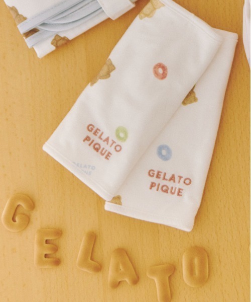 gelato pique(ジェラートピケ)の「【BABY】シリアルベア柄サッキングパッド(抱っこ紐/ベルトカバー/スリング・キッズ・ピンク/オフホワイト・FREE)」の2枚目の写真
