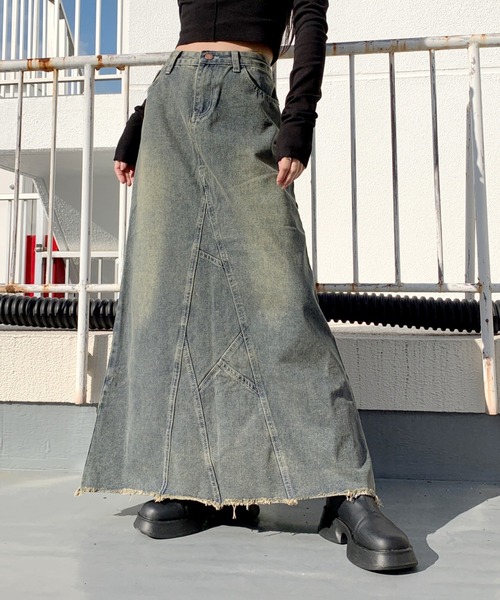 セール/ブランド古着】デニムロングスカート（デニムスカート）｜LVEU  
