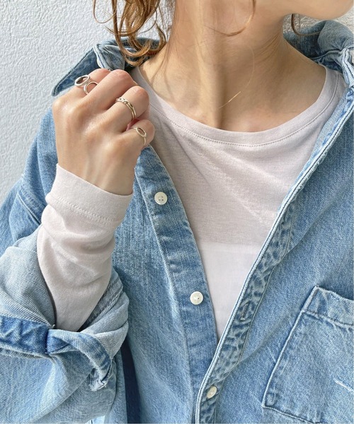 Spick & Span（スピックアンドスパン）の「≪追加≫シアーボートネックプルオーバー（Tシャツ/カットソー・レディース・ホワイト/ライトグレー/チャコールグレー・FREE）」の3枚目の写真