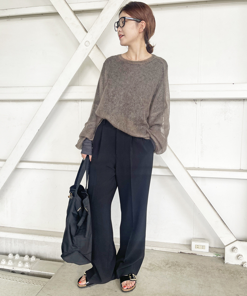 Spick & Span（スピックアンドスパン）の「≪追加≫シアーボートネックプルオーバー（Tシャツ/カットソー・レディース・ホワイト/ライトグレー/チャコールグレー・FREE）」の7枚目の写真