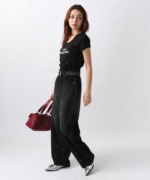 FOREVER 21(フォーエバー トゥエンティーワン)の「【2024SS】ビジューワイドデニム(デニムパンツ・レディース・ブラック/ブルー・SMALL/MEDIUM)」の14枚目の写真