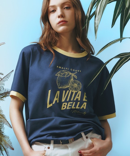 tシャツ 「メトロシティ」綿100% ショートスリーヴTシャツ 半袖 プリント デザイン レディース セール】【メトロシティ】綿100% ショートスリーヴTシャツ 半袖