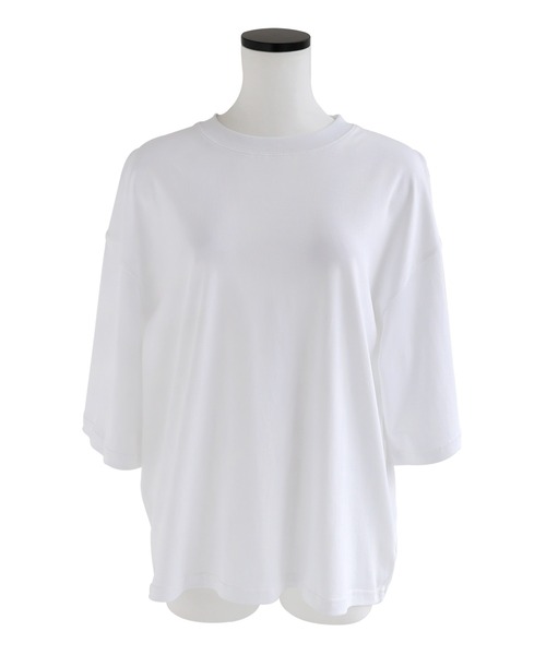 evernavy(エバーネイビー)の「シルケットオーバーサイズTシャツ(Tシャツ/カットソー・レディース・ブラック/オフホワイト/ネイビー・M)」の12枚目の写真