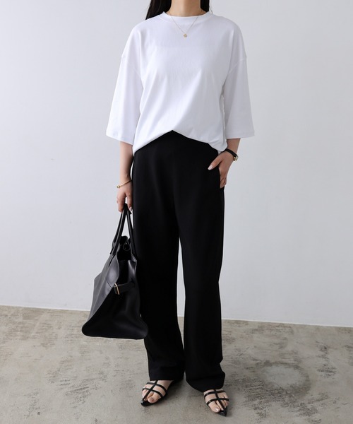 evernavy(エバーネイビー)の「シルケットオーバーサイズTシャツ(Tシャツ/カットソー・レディース・ブラック/オフホワイト/ネイビー・M)」の22枚目の写真