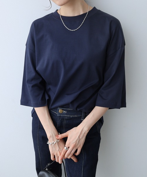【VETEMENTS】ネイビー 'For Rent' オーバーサイズ Tシャツ セール】シルケットオーバーサイズTシャツ（Tシャツ/カットソー