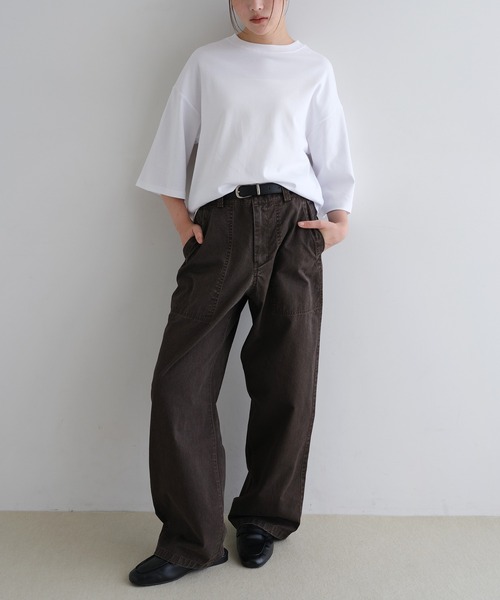 evernavy(エバーネイビー)の「【新サイズ追加】シルケットオーバーサイズTシャツ(Tシャツ/カットソー・レディース・ブラック/オフホワイト/ネイビー・M/S)」の17枚目の写真
