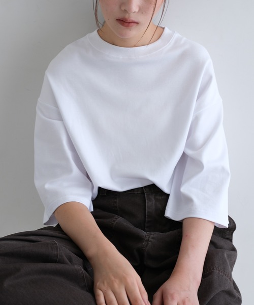 evernavy(エバーネイビー)の「【新サイズ追加】シルケットオーバーサイズTシャツ(Tシャツ/カットソー・レディース・ブラック/オフホワイト/ネイビー・M/S)」の18枚目の写真