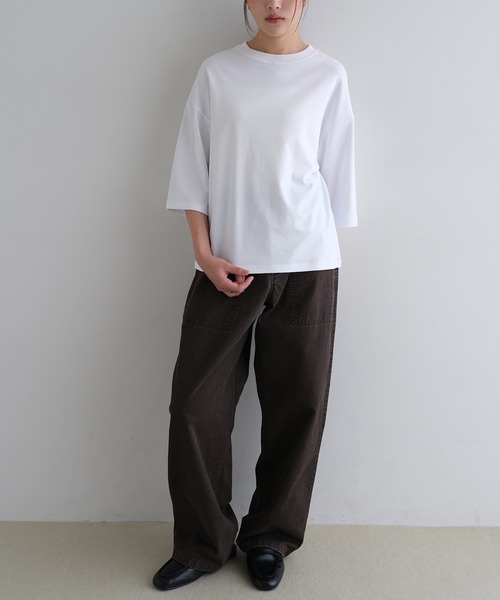evernavy(エバーネイビー)の「【新サイズ追加】シルケットオーバーサイズTシャツ(Tシャツ/カットソー・レディース・ブラック/オフホワイト/ネイビー・M/S)」の16枚目の写真