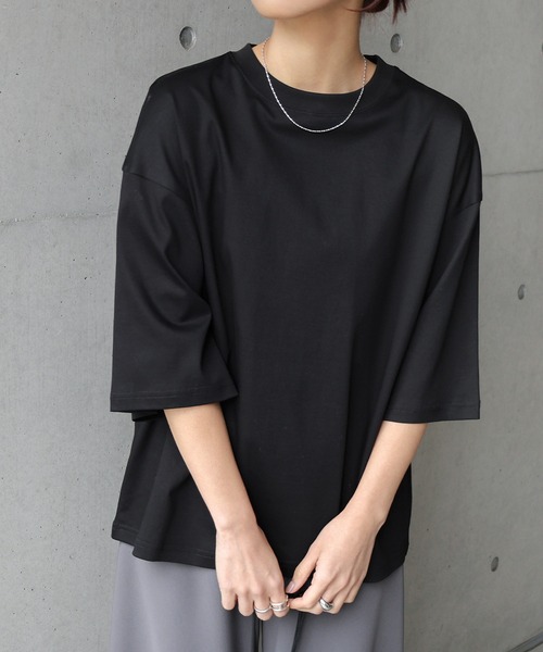 evernavy(エバーネイビー)の「【新サイズ追加】シルケットオーバーサイズTシャツ(Tシャツ/カットソー・レディース・ブラック/オフホワイト/ネイビー・M/S)」の22枚目の写真