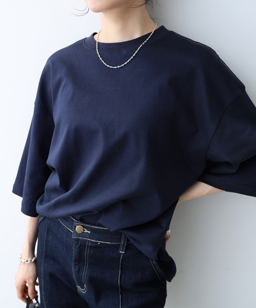 evernavy(エバーネイビー)の「【新サイズ追加】シルケットオーバーサイズTシャツ(Tシャツ/カットソー・レディース・ブラック/オフホワイト/ネイビー・M/S)」の21枚目の写真