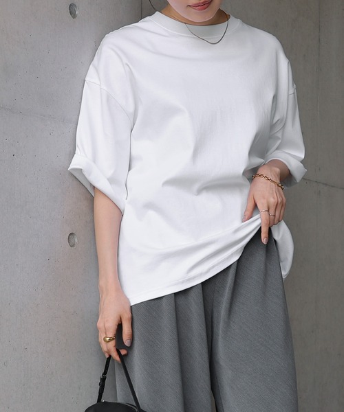 evernavy(エバーネイビー)の「【新サイズ追加】シルケットオーバーサイズTシャツ(Tシャツ/カットソー・レディース・ブラック/オフホワイト/ネイビー・M/S)」の20枚目の写真