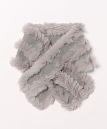 ニットコンビレッキス編み込みマフラー