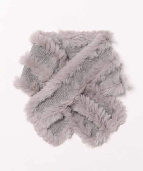 aunt lily（アントリリー）の「ニットコンビレッキス編み込みマフラー（マフラー・レディース・グレイッシュベージュ・FREE）」の2枚目の写真