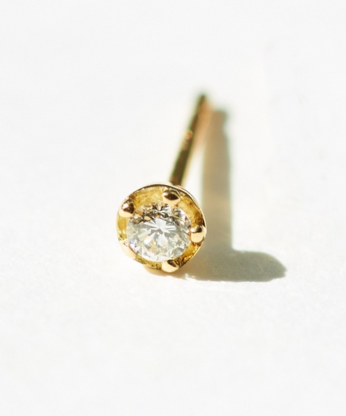 pt900 天然ダイヤモンド　ピアス　片耳 PT900/K18/K18PG天然ダイヤモンドピアス イヤリング 0.15ct 片耳