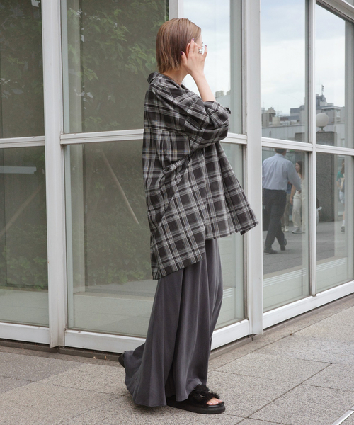 【PROVOKE】タグ付未使用 オーバーサイズチェックシャツ　2024AW PROVOKE】タグ付未使用 オーバーサイズチェックシャツ 2024AW