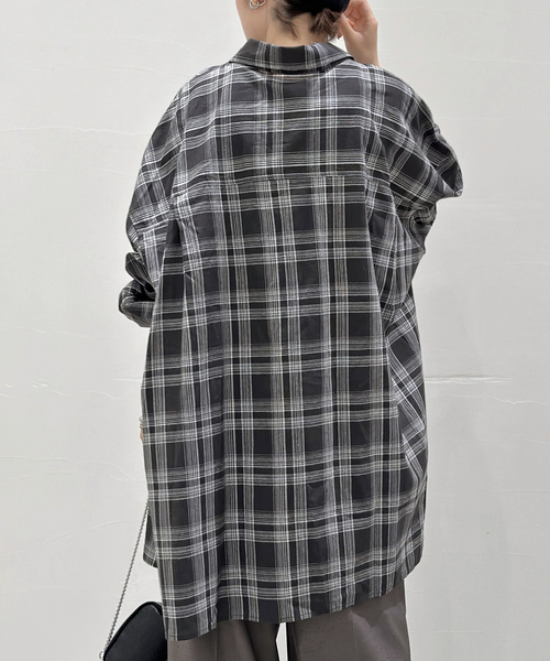 PROVOKE （プロヴォーク）の「【PROVOKE/プロヴォーク】別注Newオーバーサイズチェックシャツ（シャツ/ブラウス・レディース・ブラック・38/36）」の11枚目の写真