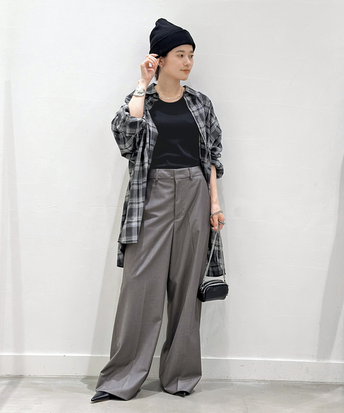 PROVOKE （プロヴォーク）の「【PROVOKE/プロヴォーク】別注Newオーバーサイズチェックシャツ（シャツ/ブラウス・レディース・ブラック・38/36）」の10枚目の写真