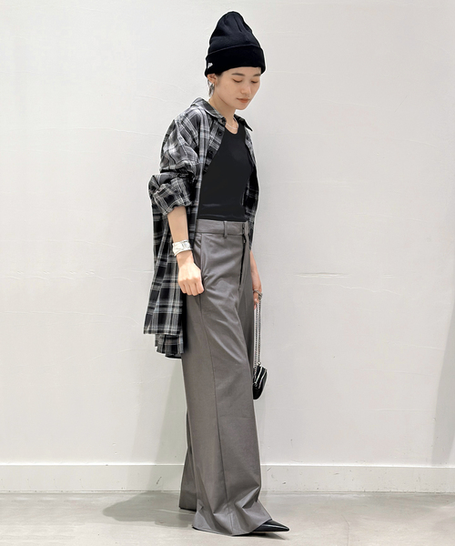 PROVOKE （プロヴォーク）の「【PROVOKE/プロヴォーク】別注Newオーバーサイズチェックシャツ（シャツ/ブラウス・レディース・ブラック・38/36）」の9枚目の写真