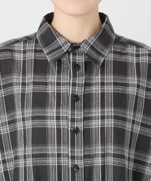 PROVOKE （プロヴォーク）の「【PROVOKE/プロヴォーク】別注Newオーバーサイズチェックシャツ（シャツ/ブラウス・レディース・ブラック・38/36）」の5枚目の写真