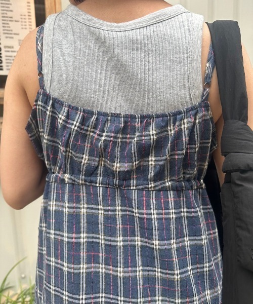 nemne store(ネンネストア)の「低身長サイズあり》ドローコードチェックワンピース(ワンピース・レディース・ネイビー/ブルー・SMALL/MEDIUM)」の10枚目の写真
