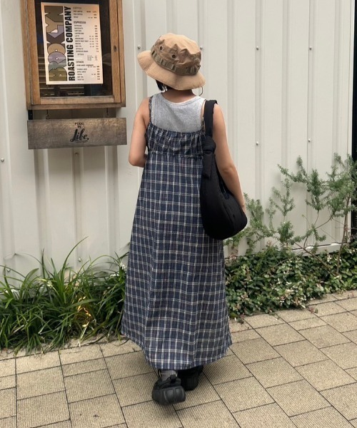 nemne store(ネンネストア)の「低身長サイズあり》ドローコードチェックワンピース(ワンピース・レディース・ネイビー/ブルー・SMALL/MEDIUM)」の7枚目の写真
