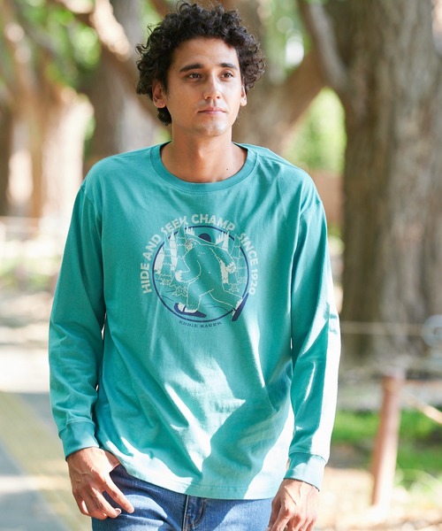 Eddie Bauer（エディーバウアー）の「グラフィック 長袖 Tシャツ（Tシャツ/カットソー・メンズ・ホワイト/グレー/ブラック/キャメル/グリーン・S/M/L/XL/XXL）」の5枚目の写真