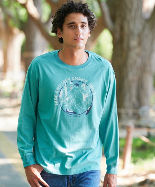 Eddie Bauer（エディーバウアー）の「グラフィック 長袖 Tシャツ（Tシャツ/カットソー・メンズ・ホワイト/グレー/ブラック/キャメル/グリーン・S/M/L/XL/XXL）」の7枚目の写真