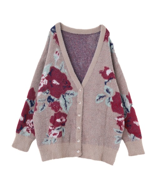 花柄ニットカーディガン（カーディガン/ボレロ）｜HUG.U（ハグユー）の