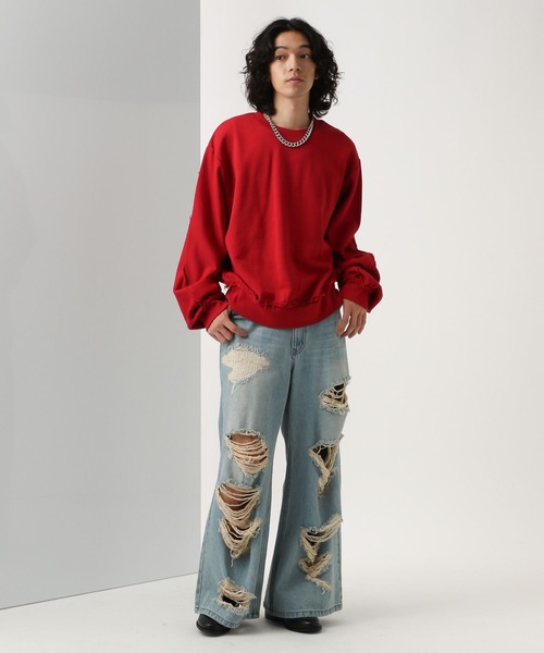 HARE（ハレ）の「HAREオリジナルウラケスウェット(HARE)（スウェット・メンズ・レッド/グレー/アッシュブラウン/ブラック・SMALL/MEDIUM）」の9枚目の写真