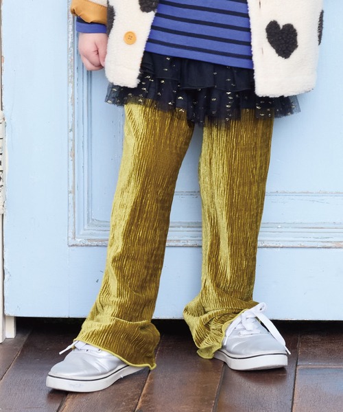 CALMIA（カルミア）の「ランダムニットコールフレアーパンツ（その他パンツ・キッズ・グレー/イエロー/ピンク・80/90/95/100/110/120/130）」の2枚目の写真