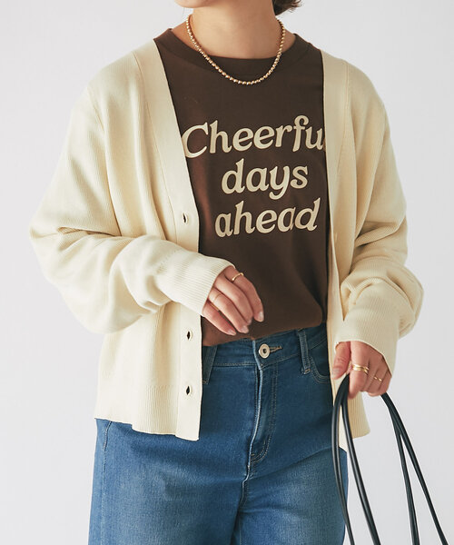 un dix cors（アンディコール）の「《オンオフ兼用・さらさら生地》コクーンカーディガン（カーディガン/ボレロ・レディース・アイボリー/ネイビー/ブラウン/ピンク・FREE）」の5枚目の写真