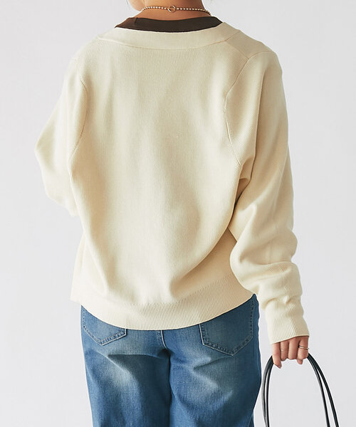 un dix cors（アンディコール）の「《オンオフ兼用・さらさら生地》コクーンカーディガン（カーディガン/ボレロ・レディース・アイボリー/ネイビー/ブラウン/ピンク・FREE）」の8枚目の写真