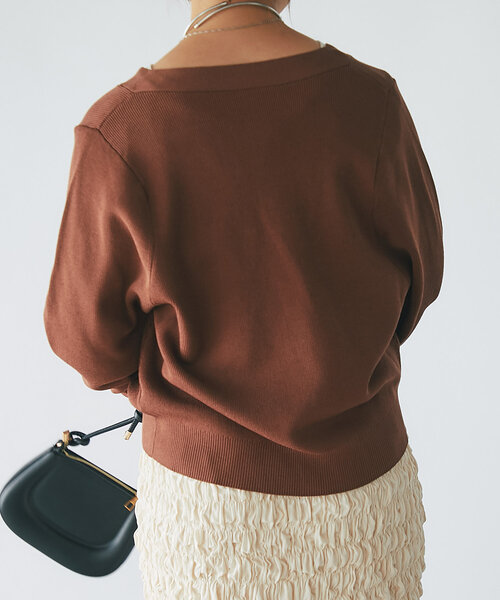 un dix cors（アンディコール）の「《オンオフ兼用・さらさら生地》コクーンカーディガン（カーディガン/ボレロ・レディース・アイボリー/ネイビー/ブラウン/ピンク・FREE）」の19枚目の写真