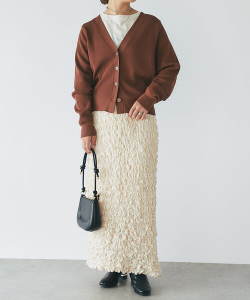 un dix cors（アンディコール）の「《オンオフ兼用・さらさら生地》コクーンカーディガン（カーディガン/ボレロ・レディース・アイボリー/ネイビー/ブラウン/ピンク・FREE）」の21枚目の写真