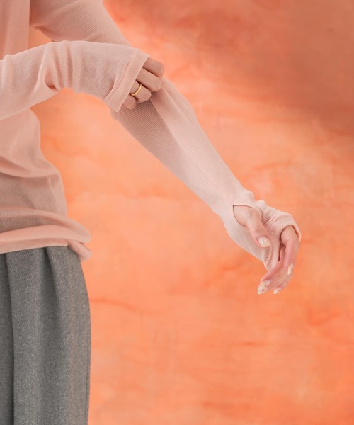 URBAN RESEARCH ROSSO WOMEN（アーバンリサーチ　ロッソ）の「シアーテレコカットソー（Tシャツ/カットソー・レディース・ピンク/ライトグレー/ホワイト/ブラック・FREE）」の7枚目の写真