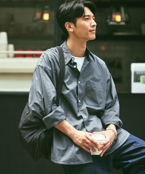 FREAK'S STORE（フリークスストア）の「限定展開 Relax Fit リラックスフィット レギュラーカラーシャツ（シャツ/ブラウス・メンズ・オリーブ/ブラック/サックスブルー/ライトグレー/キャメル/ホワイト/ブルー/オフホワイト/チャコールグレー・LARGE/MEDIUM/SMALL）」の22枚目の写真