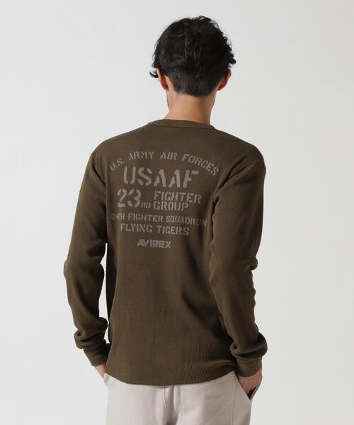 【セール】LONGSLEEVE T-SHIRT WAFFLE FLYING TIGERS / 長袖Tシャツ ワッフル フライングタイガース / AVIREX / アヴィレックス（Tシャツ/カットソー）｜AVIREX（アヴィレックス） 5,049円