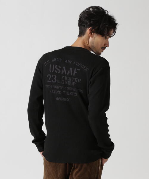 【セール】LONGSLEEVE T-SHIRT WAFFLE FLYING TIGERS / 長袖Tシャツ ワッフル フライングタイガース / AVIREX / アヴィレックス（Tシャツ/カットソー）｜AVIREX（アヴィレックス）