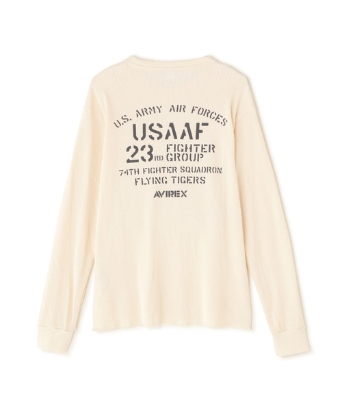 AVIREX（アヴィレックス）の「LONGSLEEVE T-SHIRT WAFFLE FLYING TIGERS / 長袖Tシャツ ワッフル フライングタイガース / AVIREX / アヴィレックス（Tシャツ/カットソー・メンズ・オリーブ系3/ナチュラル/ブラック/その他17・2XL/L/M/XL）」の10枚目の写真