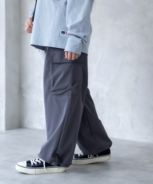 ユニセックス 】NAVY 撥水カーゴロングパンツ（カーゴパンツ）｜NAVY